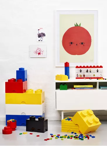 Lego Caja De Almacenamiento Roja Ladrillo 4 Brillante Media