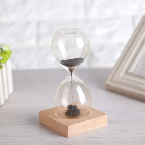  Reloj de arena, reloj de arena de vidrio magnético de  escritorio con base para decoración del hogar, regalo de adorno, reloj de  arena, reloj de arena magnético de escritorio, reloj de
