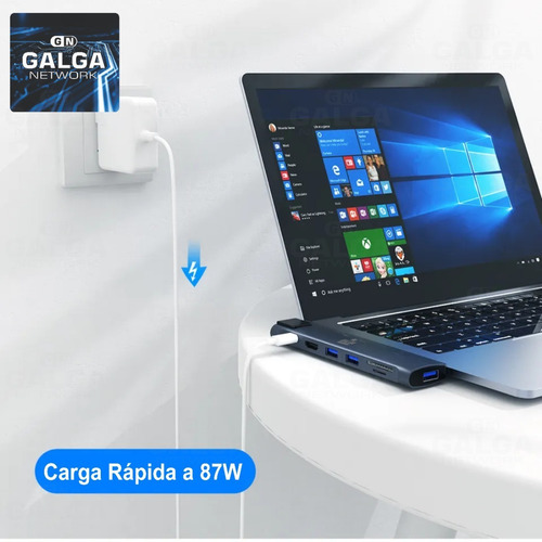 Imagen 5 de 9 de Adaptador Macbook Pro Air 13 15 16 8-1hdmi-sd-micro-rj45-usb