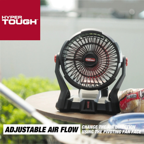 Abanico Ventilador Hyper Tough 7.5 Inalámbrico 20v 30.48 Cm 20v Negro Rojo Plástico 3