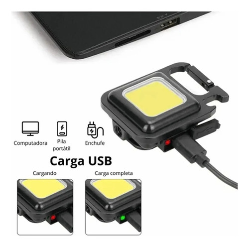 Lampara Mini 800 Lumens Iman Usb Tipo C Llavero Destapador