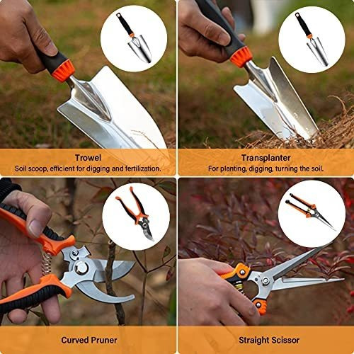 Juego De Herramientas De Jardín, 10 Pcs Acero Inoxidable,