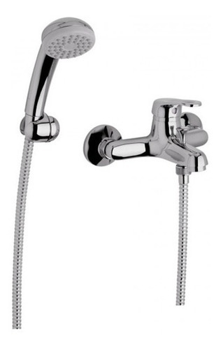 Imagen 2 de 5 de Canilla Ducha Exterior Manguera Flexible Griferia Bañera Acabado Brillante Color Plateado
