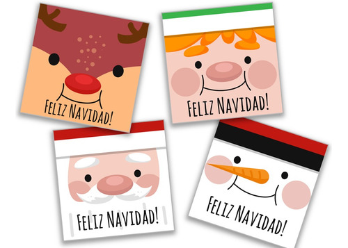 Etiquetas Tag Toppers Stickers Feliz Navidad Imprimibles 12