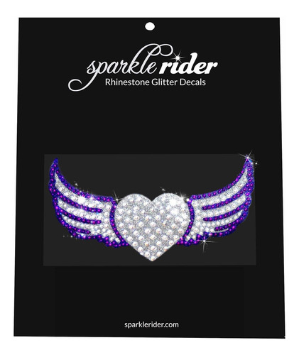 Sparkle Rider Heart And Wings Rhinestone Decal Stickers Uniq