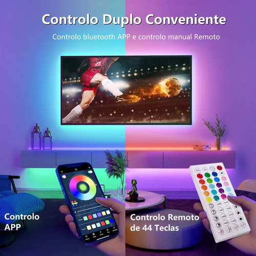 20m Luz Fita Led Bluetooth Rgb Colorida Com Fonte Controle