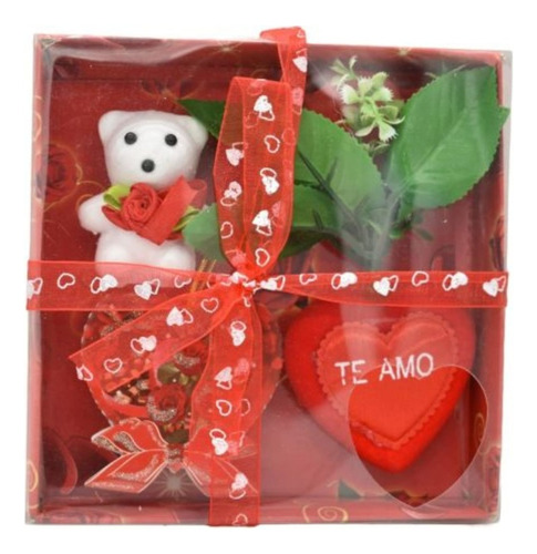 Adorno Con Flores En Caja 15 X 15  San Valentin Cs