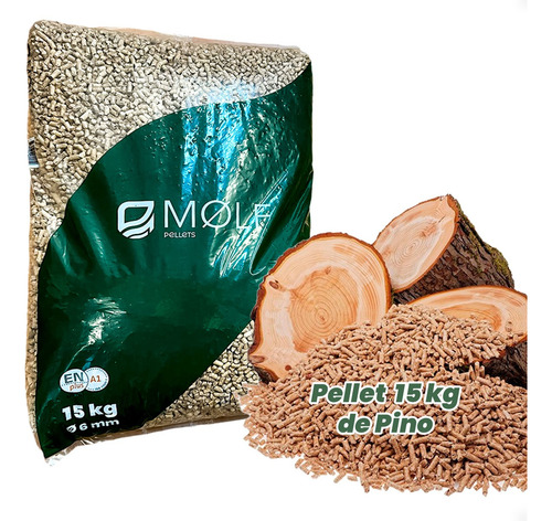 Pellets De Pino Bolsas 15kg Premiun Pellet Certificado Otec
