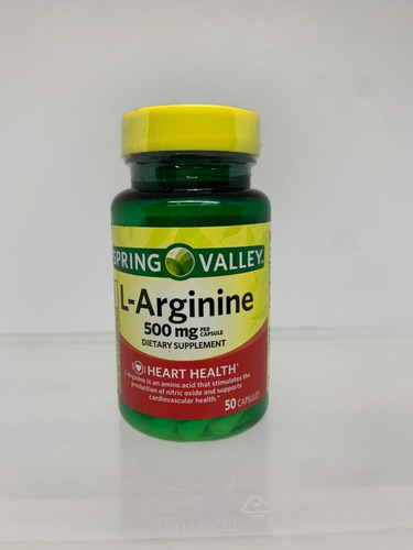 Vitamina L-arginine 500mg - 50 Cápsulas Spring Valley