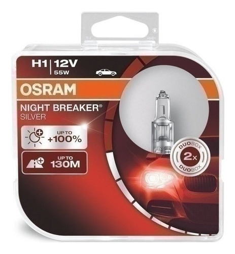 Bombillos Osram H1 Night Breaker Silver 100% X2 Unidades