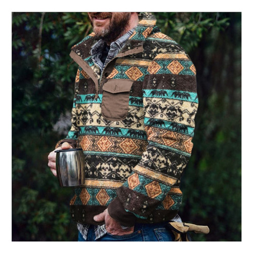 Sudadera U Para Hombre, Cálida Para Invierno, Estilo Étnico