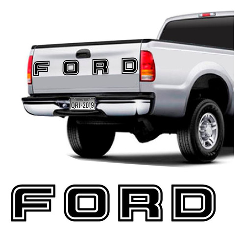 Faixa Tampa Traseira Ford F-250 2004/2010 Adesivo Preto