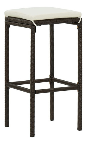 Juego De Bar De 3 Piezas Poly Rattan Brown