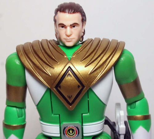 Boneco Power Ranger Verde Tommy Vira Cabeça Retro Hasbro (Usado)