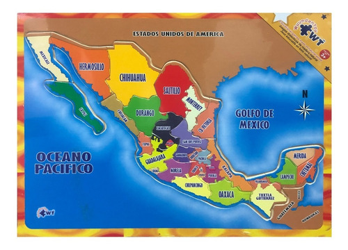 Rompecabezas Wuundentoy Didáctico Madera, República Mexicana