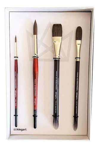 Kingart 1060c Premium 4 Pc. Conjunto De Cepillos De Artista