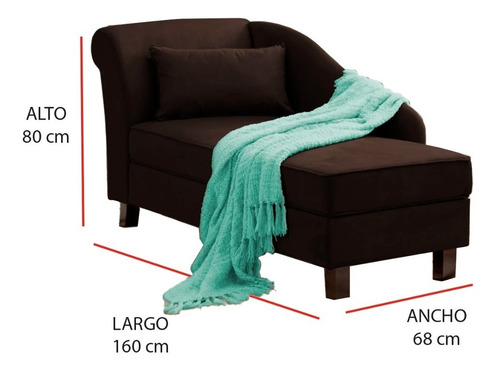 Reposet Chaise Lounge Elora Suede Chocolate Sofa Muebles