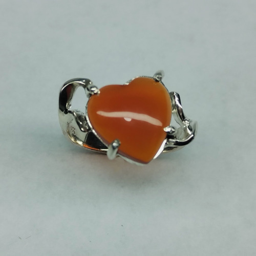 Hermoso Anillo Corazón En Plata Ley 9.25.cornalina.