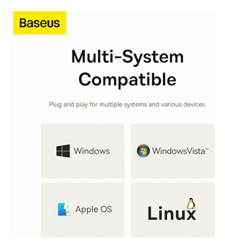 Baseus Usb-c Flite Series Hub De 4 Puertos, Rj45 Y 3 Usb3.0,
