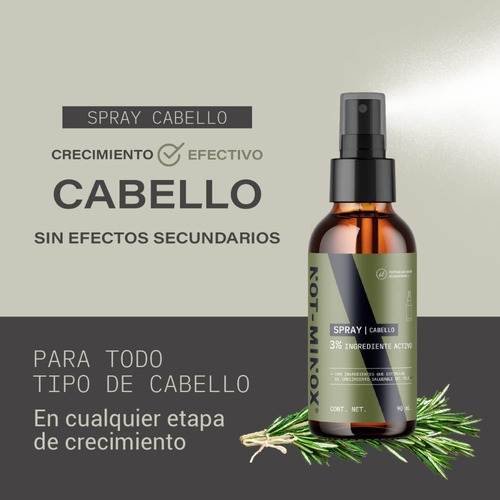 Imagen 2 de 7 de Spray Para Crecimiento Del Cabello Al 3% 90ml Con Biotina