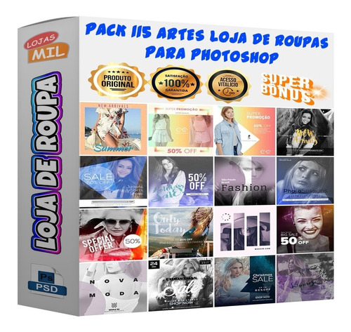 Pack 115 Artes Para Loja De Roupas Editáveis Psd + Png