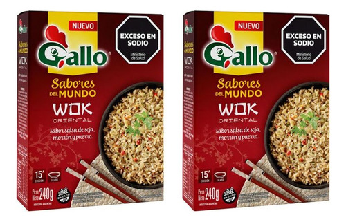 Pack X2u Arroz Gallo Preparado Wok Oriental 15 Min Sin Tacc