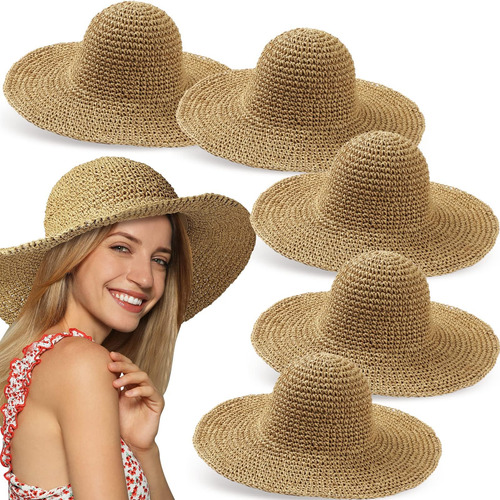 Bonuci 6 Uds. Sombreros De Playa Plegables Para Mujer Sombre