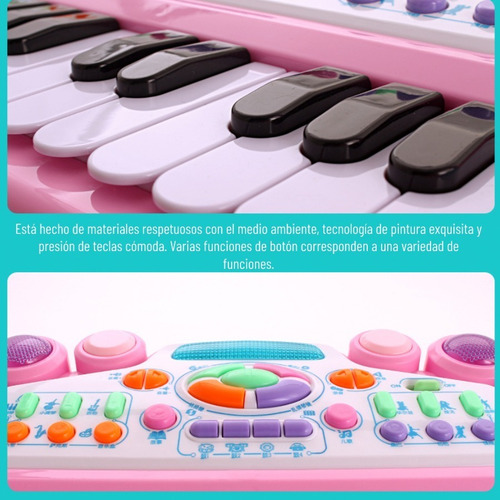 Imagen 4 de 10 de 24 Teclado Piano Electrónico Para Niños Juguete Educativos