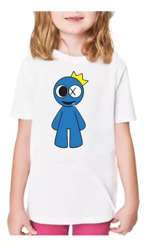Camisa Camiseta Azul Babão Rainbow Friends Game Fofinho - R$ 34,9