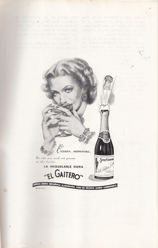 1950 Publicidad Sidra El Gaitero Hoja Revista Cuba Vintage (Usado)