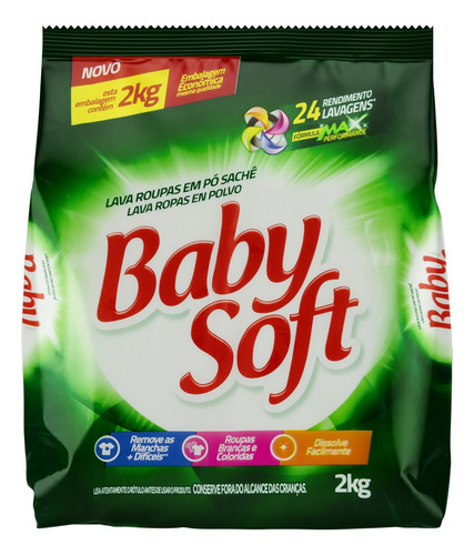 Baby Soft Pó sabão Pacote 2 kg