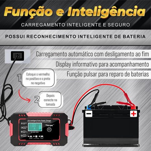 Carregador E Reparador Inteligente De Bateria Automotivo Hold On