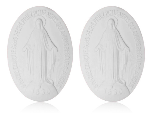 Conjunto Duas Medalha Nossa Senhora Das Graças 15cm Branca 