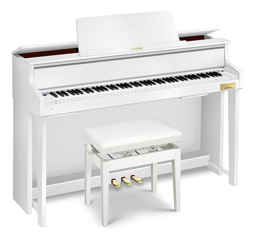 Piano Digital Hibrido Casio Gp310 Mueble Tabure Alta Gama Color Blanco