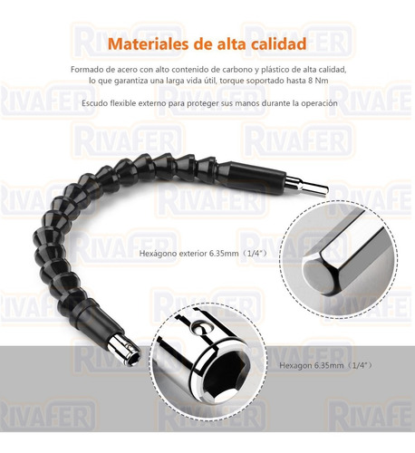 Imagen 10 de 10 de Flexible Extension Taladro Atornillador Puntas Prolongador
