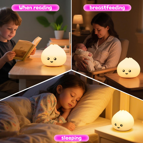 Lámpara De Silicona Espanta Cucos Recargable Luz Rgb Touch
