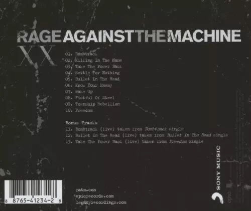 Rage Against The Machine Xx 20th Anniversary Edition Cd
