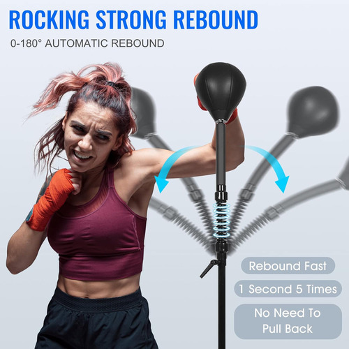 Reflex Speed Bag - Saco De Boxeo De Base Gruesa, Con Altura