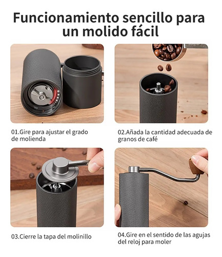 Molinillo De Café Manual Portátil De Acero Inoxidable