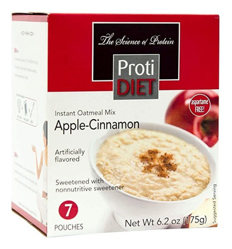 Protidiet Avena - Manzana Canela (7 - 6.2 Oz Bolsas.