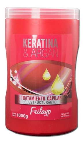 Tratamiento De Keratina Y Argan Frilayp Baño Capilar 1 Kilo
