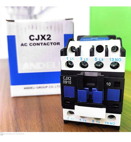 Contactor De 9amp Modelo Cjx2-d0910 Bobina 220v Andeli