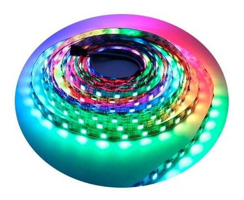 Cinta Led Rollo 5 Metros Rgb Exterior Siliconada Con Fuente