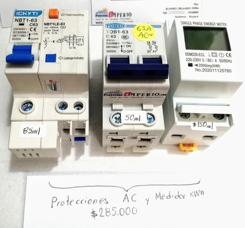 Kit Protecciones Sist Solar Fotovoltaico Breaker Diferencial