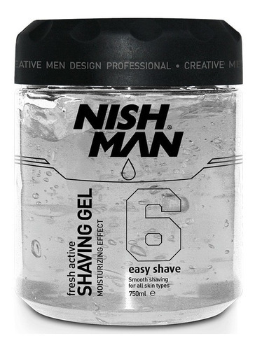 Nish Man Shaving Gel 750ml Profesional Facilita Afeitado COLOR TRANSPARENTE 6