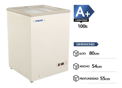 Congelador Tapa Vidrio Sd-100 Litros Bozzo 