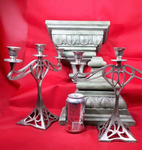 Repisas Candelabros Pewter Vintage Lampara 