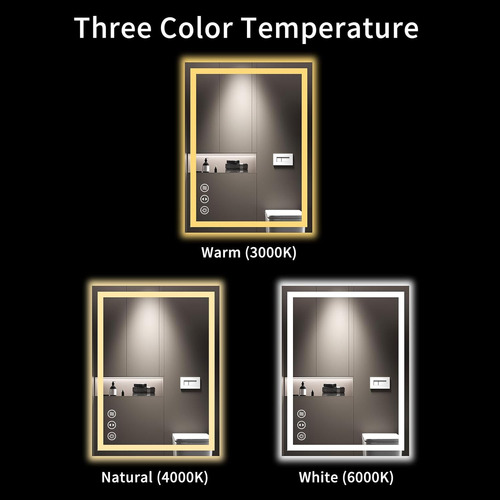 Loaao Espejo De Baño Led De 24 X 32 PuLG