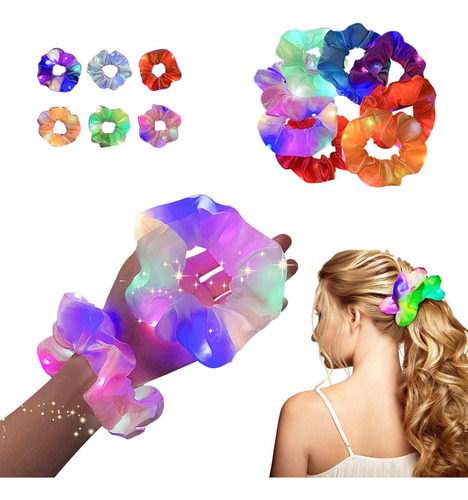 Diademas Elásticas Led Para Mujer, 6 Unidades, Brillantes