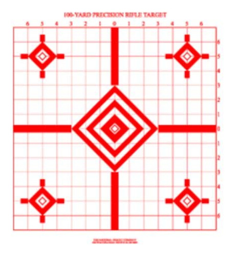 Rifle Sight In Target, St-4, 100 Yardas, Rojo Sobre Blanco, 